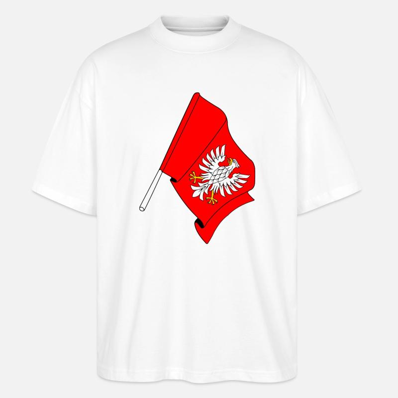 Drapeau : Mazovie, Pologne - T-shirt bio Blaster 2.0 coupe oversize Stanley/Stella Unisexe - blanc