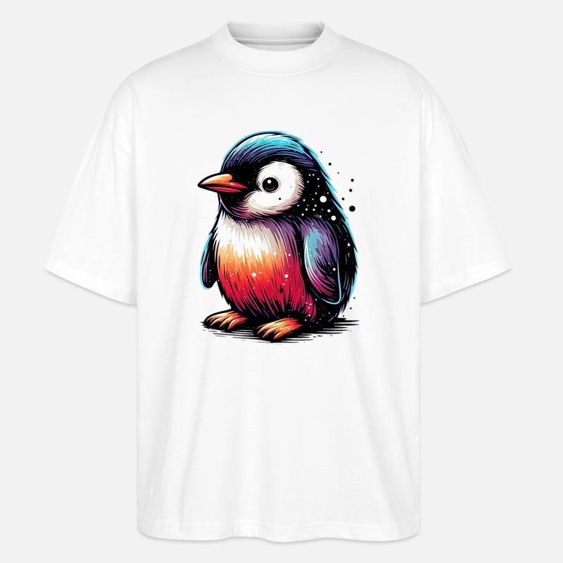 Pinguin - Stanley/Stella Oversized Unisex Bio T-Shirt Blaster 2.0 - Weiß
