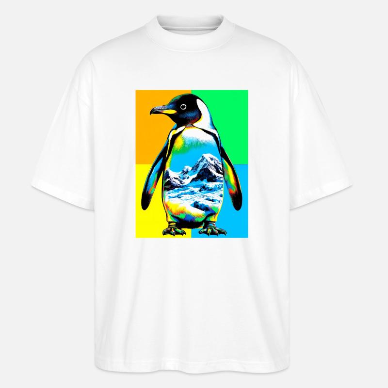 Pinguin - Stanley/Stella Oversized Unisex Bio T-Shirt Blaster 2.0 - Weiß
