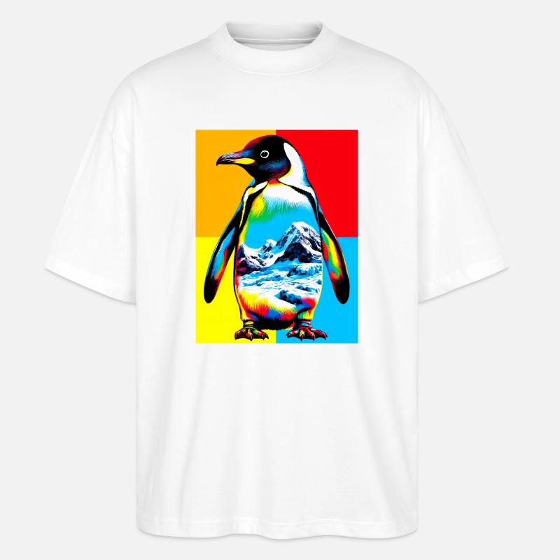 Pinguin - Stanley/Stella Oversized Unisex Bio T-Shirt Blaster 2.0 - Weiß