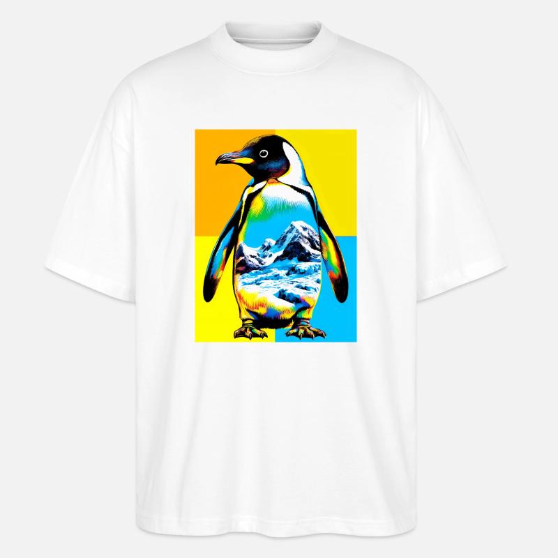 Pinguin - Stanley/Stella Oversized Unisex Bio T-Shirt Blaster 2.0 - Weiß