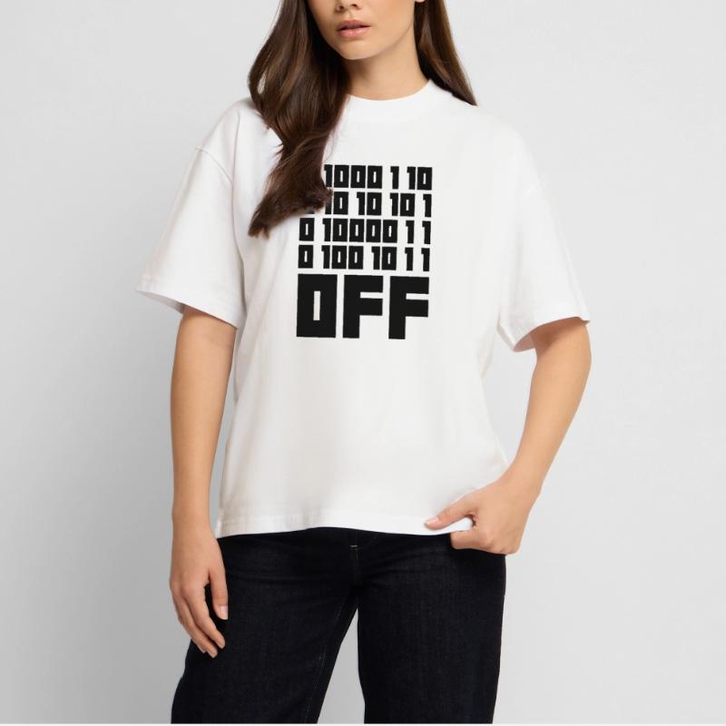 Binary Code F**k OFF – Nerd Humor & Geek Code Stanley/Stella Oversized Unisex Organic T-shirt Blaster 2.0