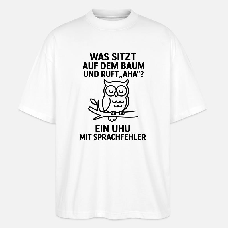 Eagle Owl Speech Error Joke - Stanley/Stella Oversized Unisex Organic T-shirt Blaster 2.0 - white