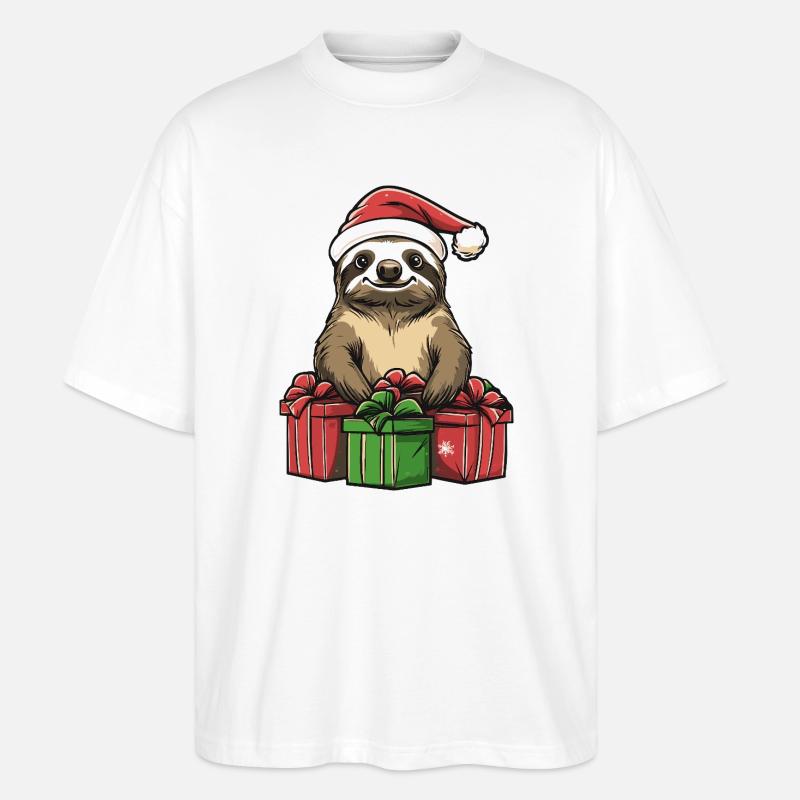 Faultier Weihnachten Geschenke - Stanley/Stella Oversized Unisex Bio T-Shirt Blaster 2.0 - Weiß