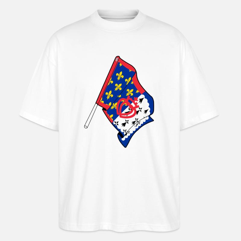 Flag Pays de la Loire - Stanley/Stella Oversized Unisex Bio T-Shirt Blaster 2.0 - Weiß