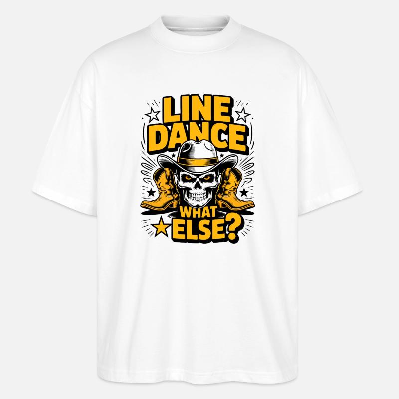 Line Dance Skull Western – What Else? - Stanley/Stella Oversized Unisex Bio T-Shirt Blaster 2.0 - Weiß