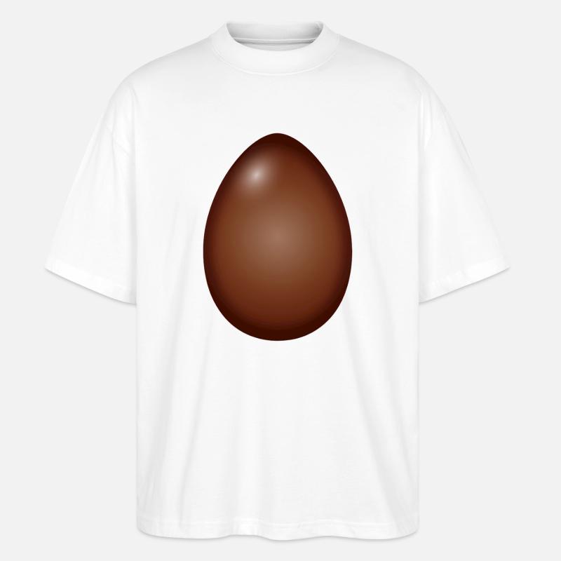 Chocolate Easter egg classic and simple - Stanley/Stella Oversized Unisex Organic T-shirt Blaster 2.0 - white