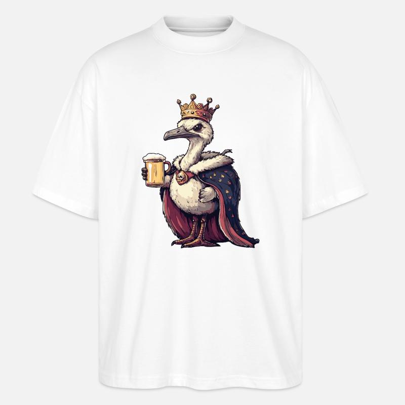 Strauß Bier König - Stanley/Stella Oversized Unisex Bio T-Shirt Blaster 2.0 - Weiß