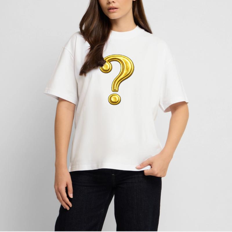 Conception du point d’interrogation doré T-shirt bio Blaster 2.0 coupe oversize Stanley/Stella Unisexe