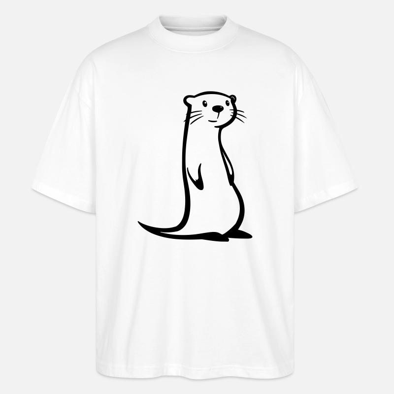 otter - Stanley/Stella Oversized Unisex Organic T-shirt Blaster 2.0 - white