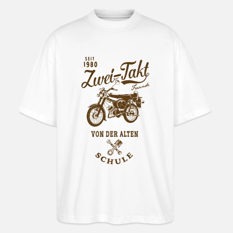Simson S51 B4 Zwei Takt - Stanley/Stella Oversized Unisex Bio T-Shirt Blaster 2.0 - Weiß