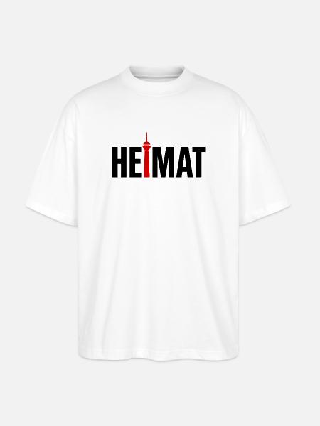 Heimat Düsseldorf Rheinturm - Stanley/Stella Oversized Unisex Bio T-Shirt Blaster 2.0 - Weiß