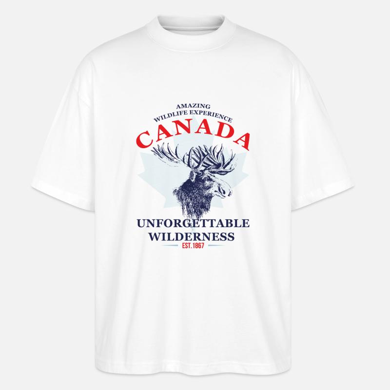 CANADA - MOOSE - Stanley/Stella Oversized Unisex Bio T-Shirt Blaster 2.0 - Weiß