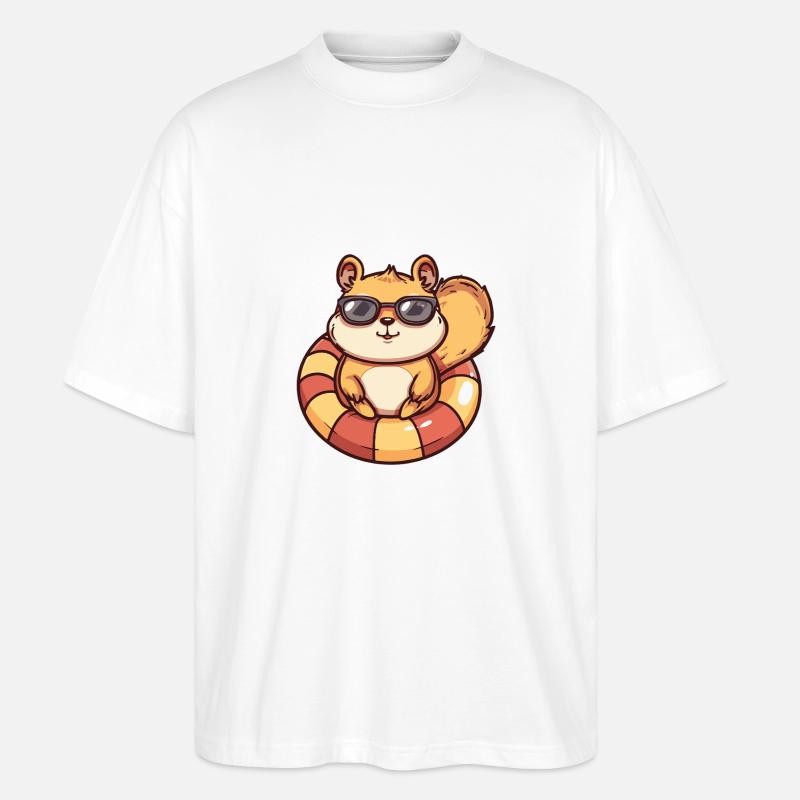 Squirrel Comic Cool - Stanley/Stella Oversized Unisex Organic T-shirt Blaster 2.0 - white