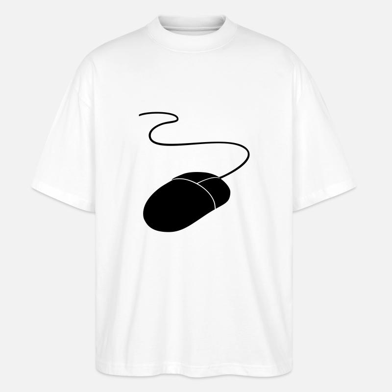 computer mouse - Stanley/Stella Oversized Unisex Organic T-shirt Blaster 2.0 - white