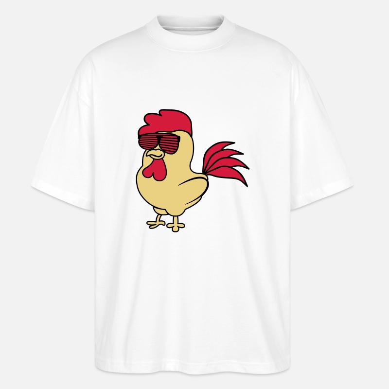 cooler_hahn_02 - Stanley/Stella Oversized Unisex Bio T-Shirt Blaster 2.0 - Weiß