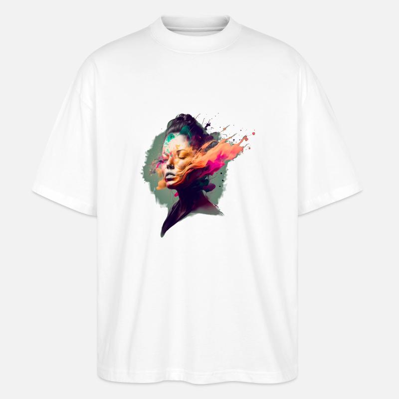 Cybergirl Farb-Explusion! - Stanley/Stella Oversized Unisex Bio T-Shirt Blaster 2.0 - Weiß
