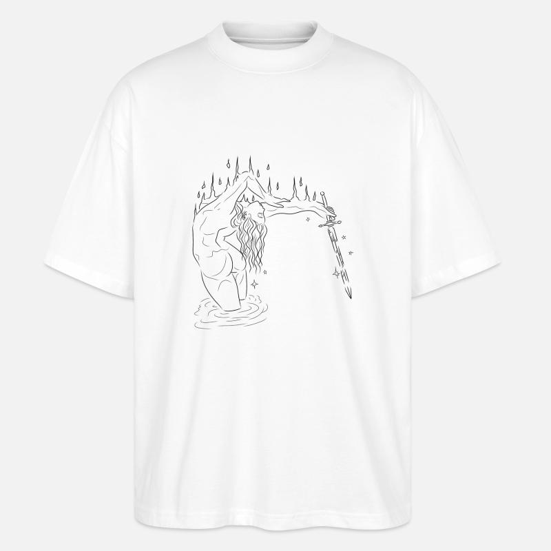 Déesse du feu - T-shirt bio Blaster 2.0 coupe oversize Stanley/Stella Unisexe - blanc