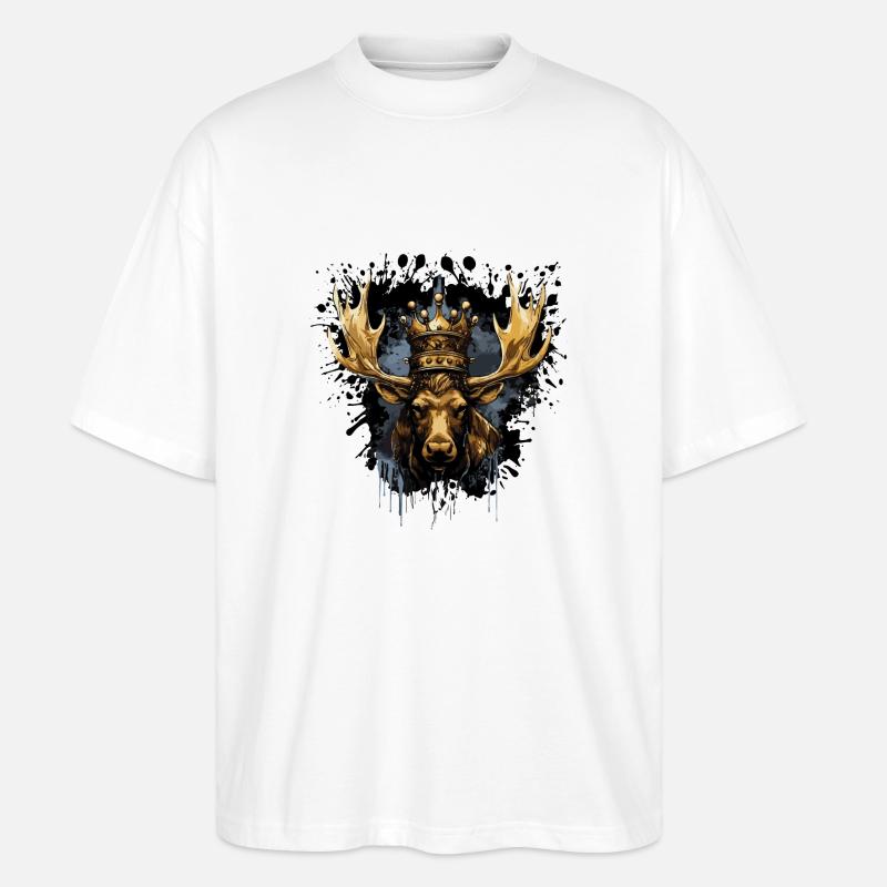 Couronne d’orignal - T-shirt bio Blaster 2.0 coupe oversize Stanley/Stella Unisexe - blanc
