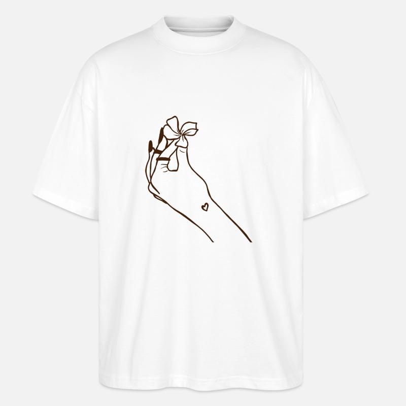 Hand mit Blüte - Stanley/Stella Oversized Unisex Bio T-Shirt Blaster 2.0 - Weiß