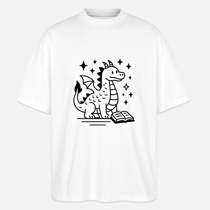 Drachen-Zeichnung - Stanley/Stella Oversized Unisex Bio T-Shirt Blaster 2.0 - Weiß