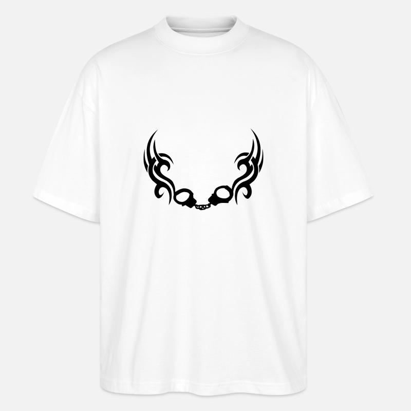 Handschellentrible - Stanley/Stella Oversized Unisex Bio T-Shirt Blaster 2.0 - Weiß