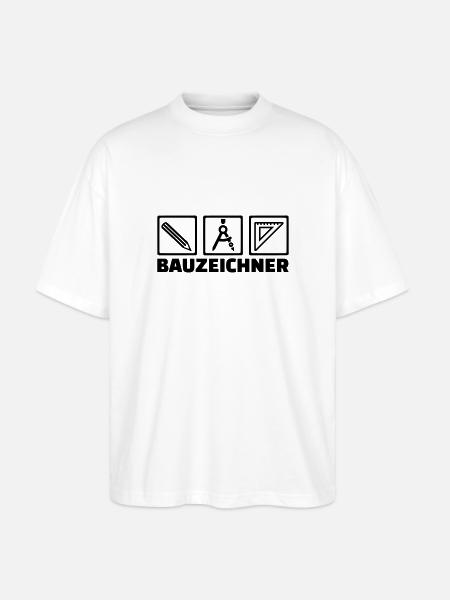 Bauzeichner - Stanley/Stella Oversized Unisex Bio T-Shirt Blaster 2.0 - Weiß