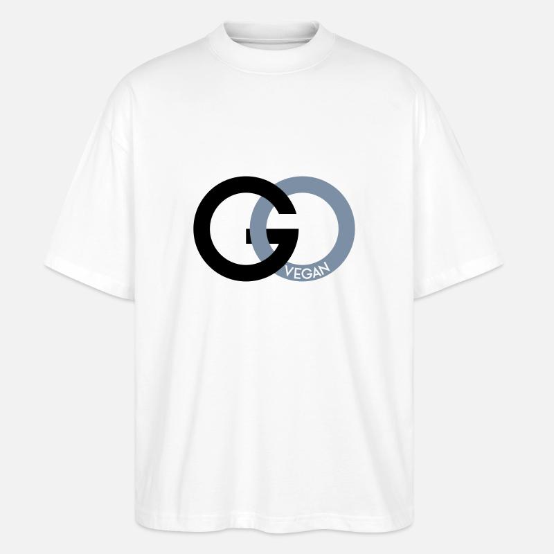 GO VEGAN SIGN - Stanley/Stella Oversized Unisex Bio T-Shirt Blaster 2.0 - Weiß