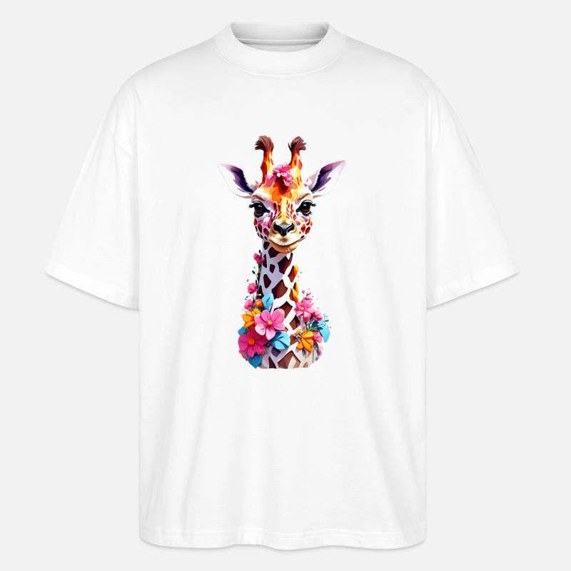 Giraffe V1 24 14 - Stanley/Stella Oversized Unisex Bio T-Shirt Blaster 2.0 - Weiß