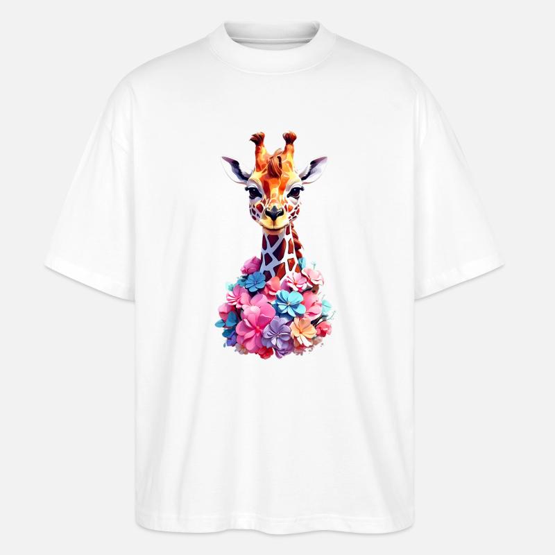 Giraffe V1 24 26 - Stanley/Stella Oversized Unisex Bio T-Shirt Blaster 2.0 - Weiß