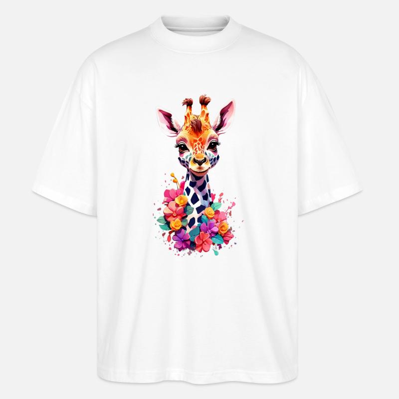 Giraffe V1 24 32 - Stanley/Stella Oversized Unisex Bio T-Shirt Blaster 2.0 - Weiß