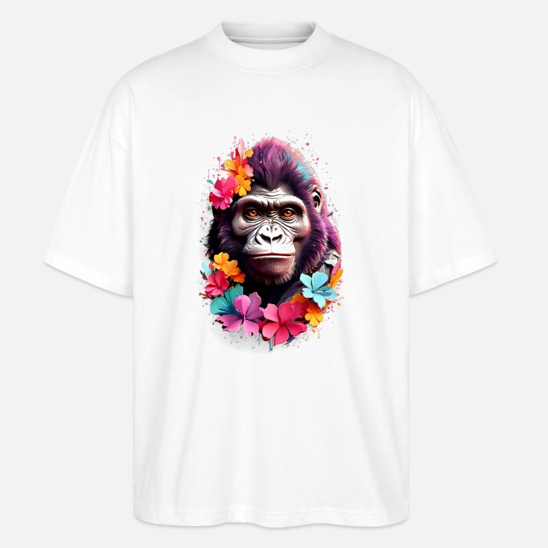 Gorilla V1 24 09 - Stanley/Stella Oversized Unisex Bio T-Shirt Blaster 2.0 - Weiß