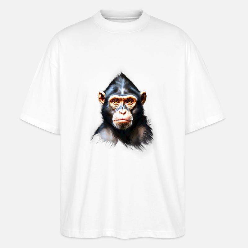 Monkey Monkey V24 01 - Stanley/Stella Oversized Unisex Organic T-shirt Blaster 2.0 - white