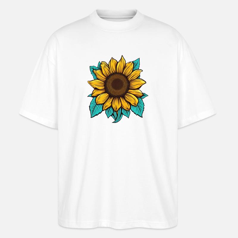 Sonnenblume - Stanley/Stella Oversized Unisex Bio T-Shirt Blaster 2.0 - Weiß