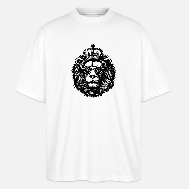 Löwe Löwenkopf - Stanley/Stella Oversized Unisex Bio T-Shirt Blaster 2.0 - Weiß