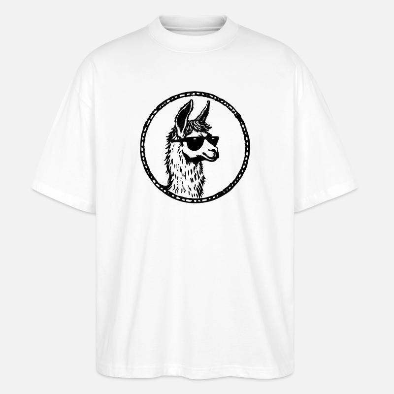 Lama - Stanley/Stella Oversized Unisex Bio T-Shirt Blaster 2.0 - Weiß