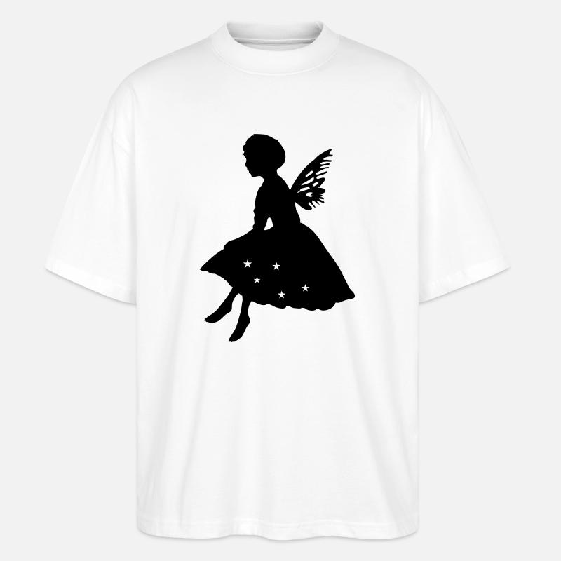 Kleine Elfe mit Flügel - Stanley/Stella Oversized Unisex Bio T-Shirt Blaster 2.0 - Weiß