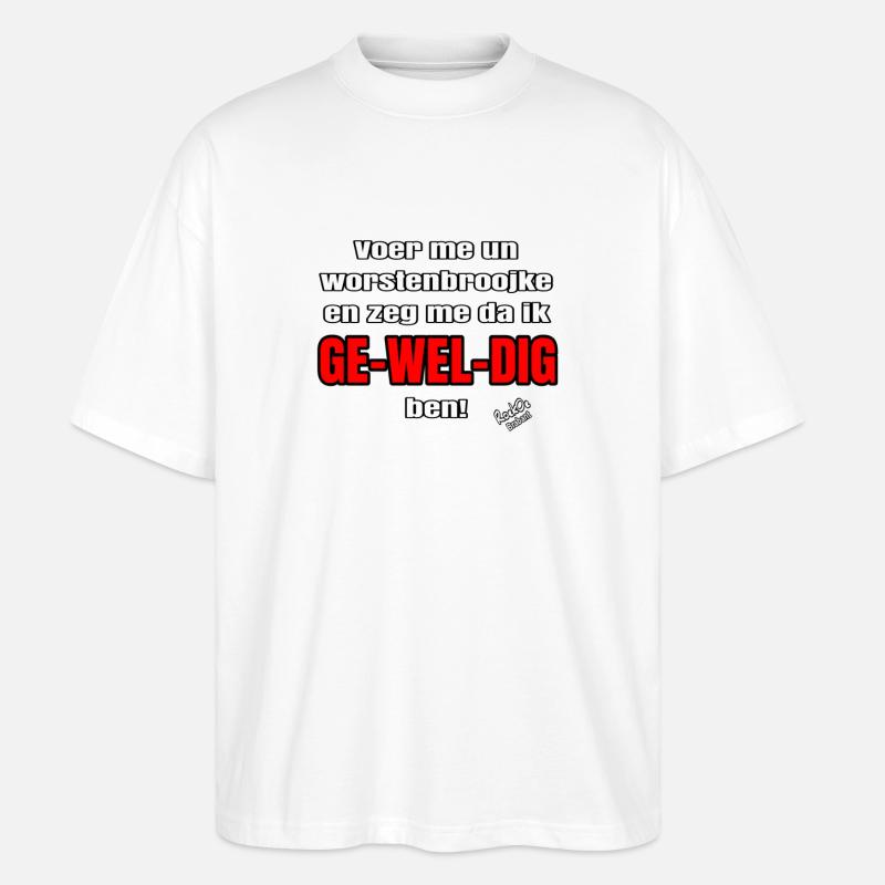 Füttere mich mit Bratwurst - Stanley/Stella Oversized Unisex Bio T-Shirt Blaster 2.0 - Weiß