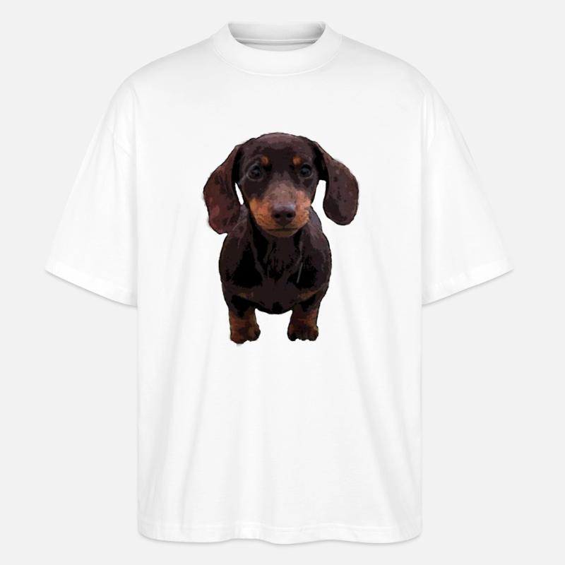Kurzhaardackel - Stanley/Stella Oversized Unisex Bio T-Shirt Blaster 2.0 - Weiß