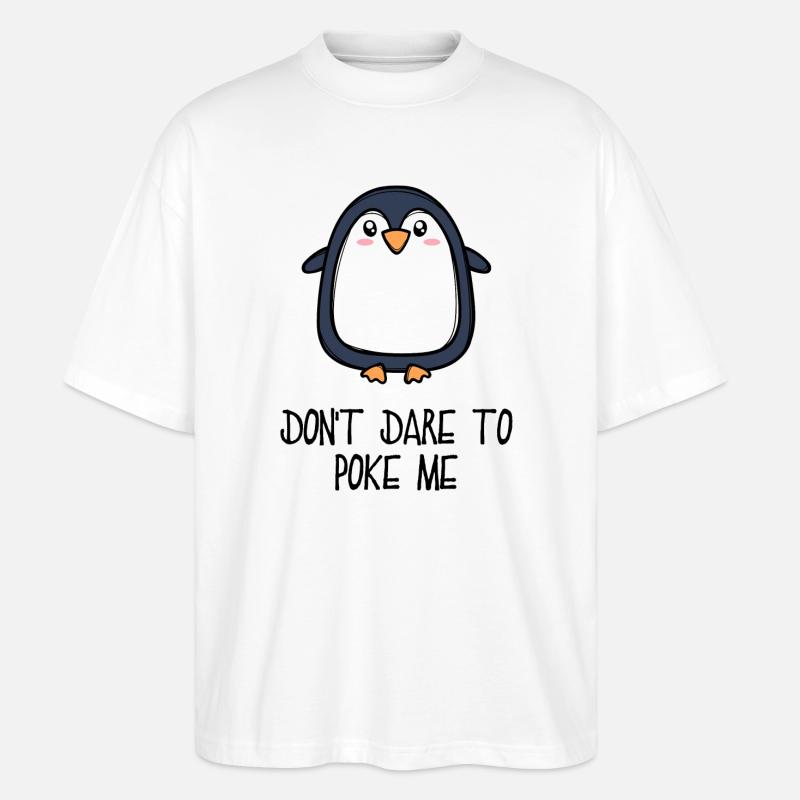 Cool Tier Vogel Statement Pinguin Südpol - Stanley/Stella Oversized Unisex Bio T-Shirt Blaster 2.0 - Weiß