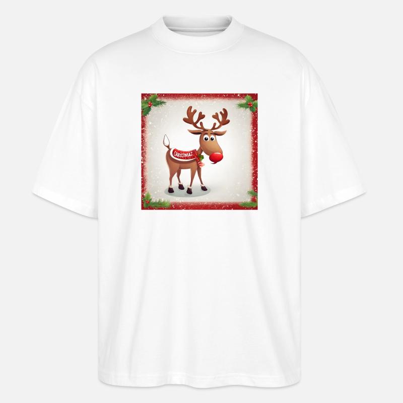 Noël de renne - T-shirt bio Blaster 2.0 coupe oversize Stanley/Stella Unisexe - blanc