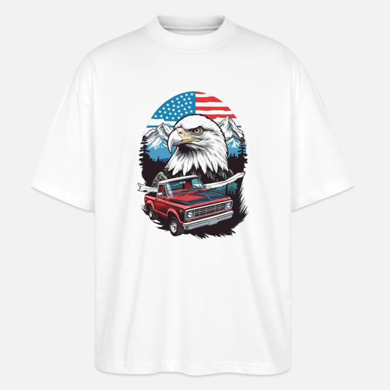 Abenteuerreise USA - Stanley/Stella Oversized Unisex Bio T-Shirt Blaster 2.0 - Weiß