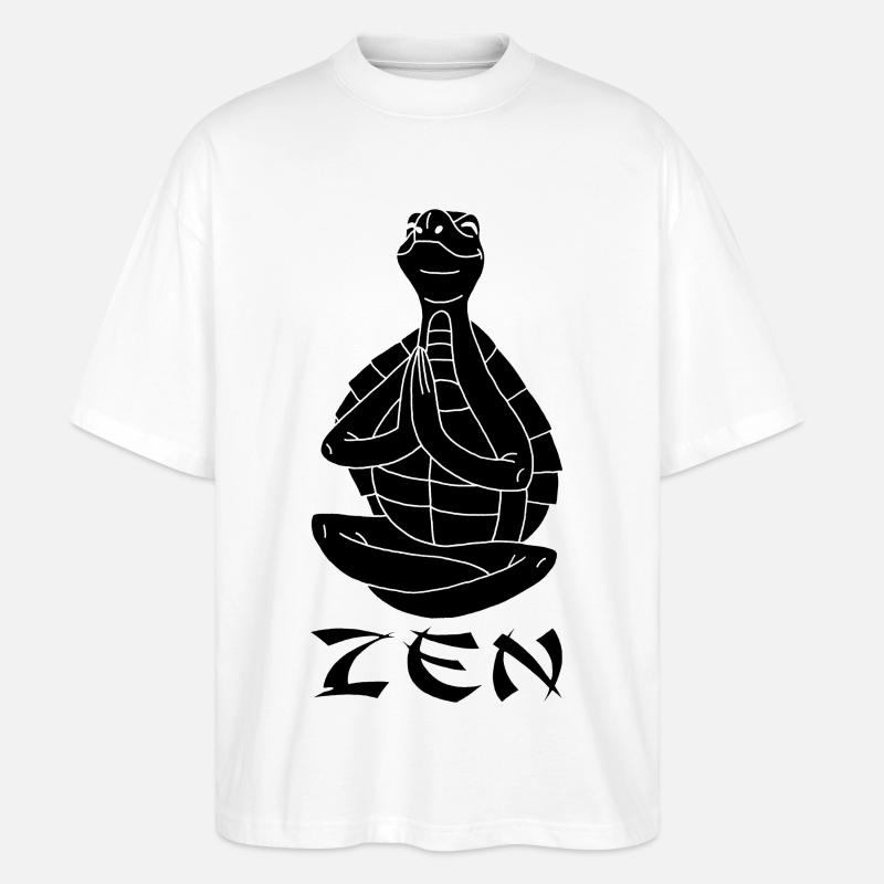 Yogi Schildkröte (Schwarz) - Stanley/Stella Oversized Unisex Bio T-Shirt Blaster 2.0 - Weiß