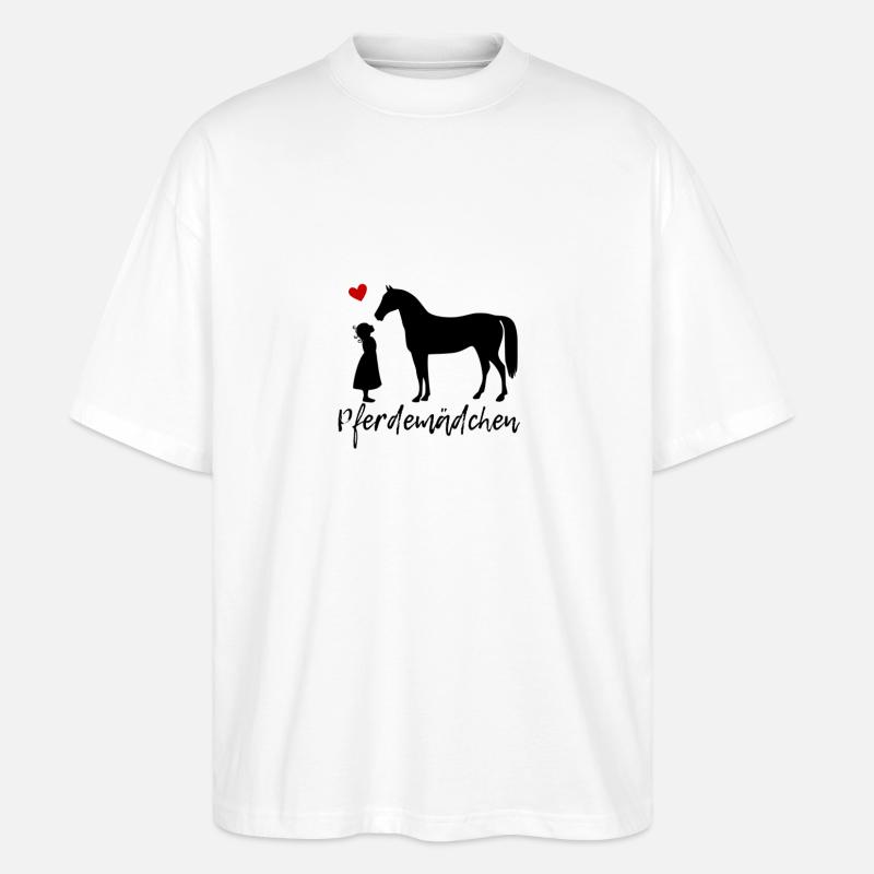 Pferdemädchen - Stanley/Stella Oversized Unisex Bio T-Shirt Blaster 2.0 - Weiß