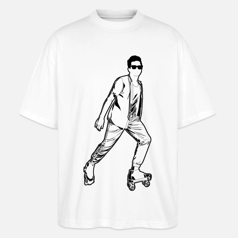 Roller Skater Junge - Stanley/Stella Oversized Unisex Bio T-Shirt Blaster 2.0 - Weiß