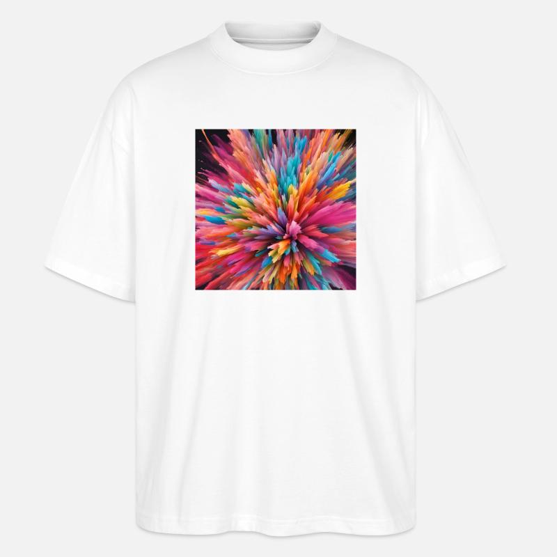 Explosion de couleurs - T-shirt bio Blaster 2.0 coupe oversize Stanley/Stella Unisexe - blanc