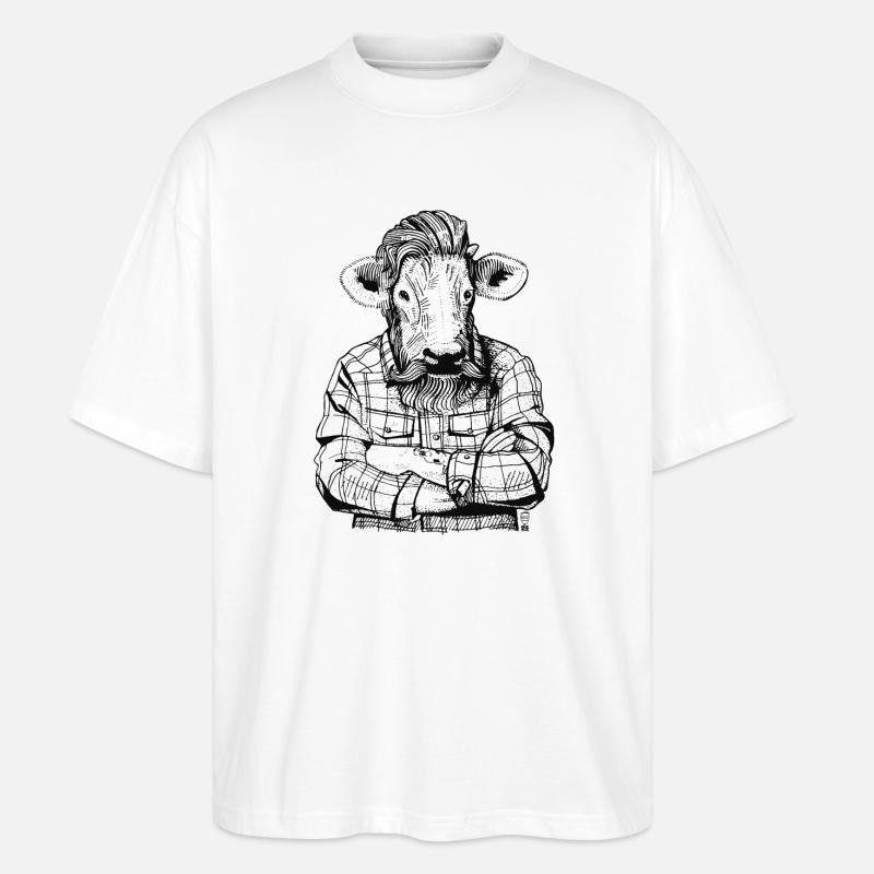 Mister Rindfleisch - Stanley/Stella Oversized Unisex Bio T-Shirt Blaster 2.0 - Weiß