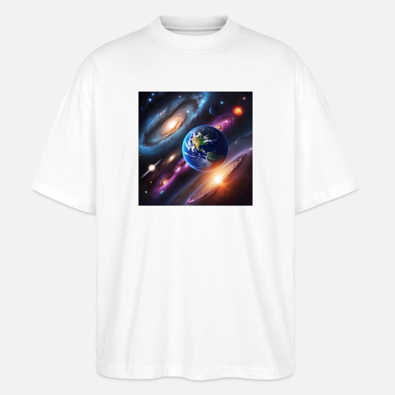 Système solaire / Solar System - T-shirt bio Blaster 2.0 coupe oversize Stanley/Stella Unisexe - blanc