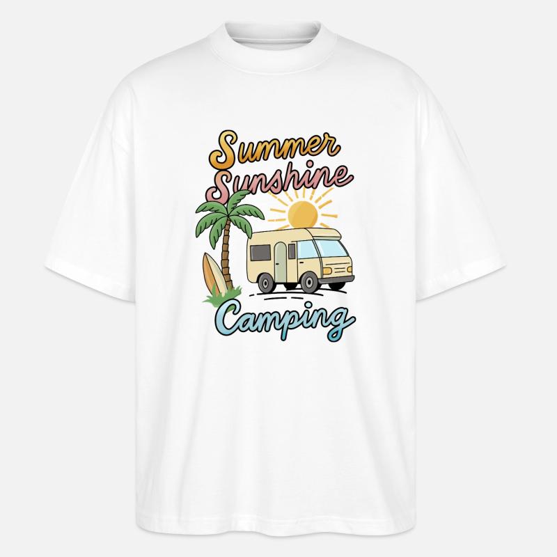 Summer Sunshine Camping - Stanley/Stella Oversized Unisex Bio T-Shirt Blaster 2.0 - Weiß