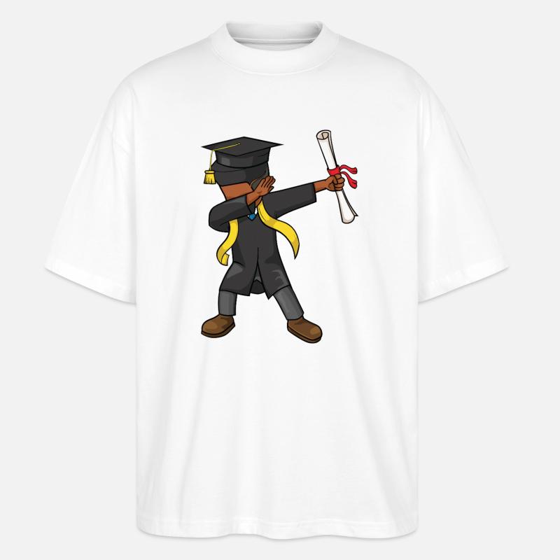Afro Boy Dabbing Abschlussklasse 2026 - Stanley/Stella Oversized Unisex Bio T-Shirt Blaster 2.0 - Weiß
